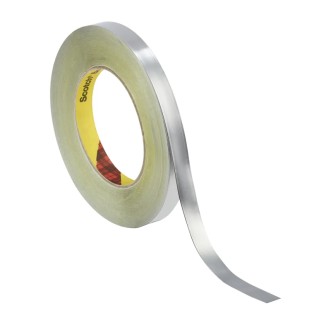 3M 420 Conductive Lead Tape, 12mm Width x 33m Length, 0.17mm Thickness, Rubber Adhesive, Dark Silver 420 12MMX33M