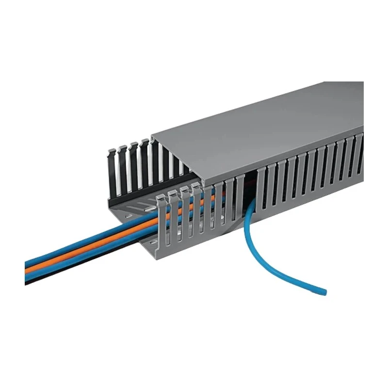 HellermannTyton Cable Trunking Grey, Open Slot, PVC Material, W25mm x D50mm x L2m HTWD-PD