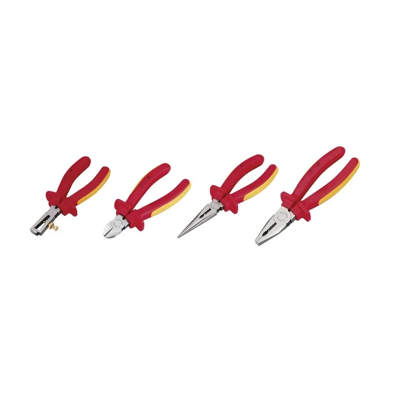 RS PRO 4-Piece Vanadium Steel Plier Set VDE 1000V Insulated Chrome Vanadium Steel 144-7568