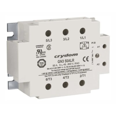 Crydom GN3 Series Solid State Relay Panel Mount 25A Load, 600 V AC Load, 32V DC Control GN325DSZ