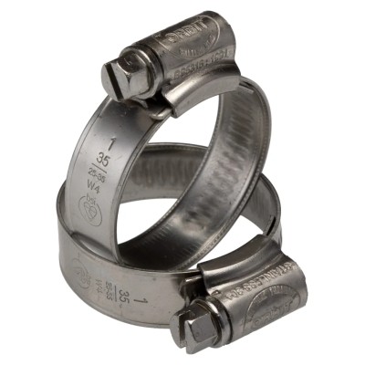 RS PRO Stainless Steel Hex Screw Worm Drive Hose Clip Band Width 12mm 25-35mm ID 145-0270
