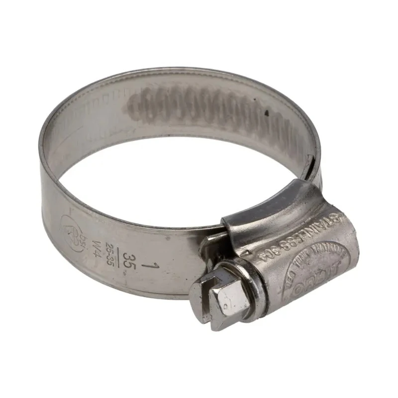 RS PRO Stainless Steel Hex Screw Worm Drive Hose Clip Band Width 12mm 25-35mm ID 145-0270