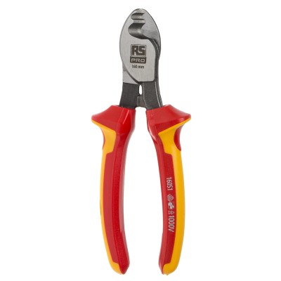 RS PRO VDE/1000V Approved Flush Cable Cutter 160 mm, Steel Jaw, 10 mm Cutting Capacity 146-3875