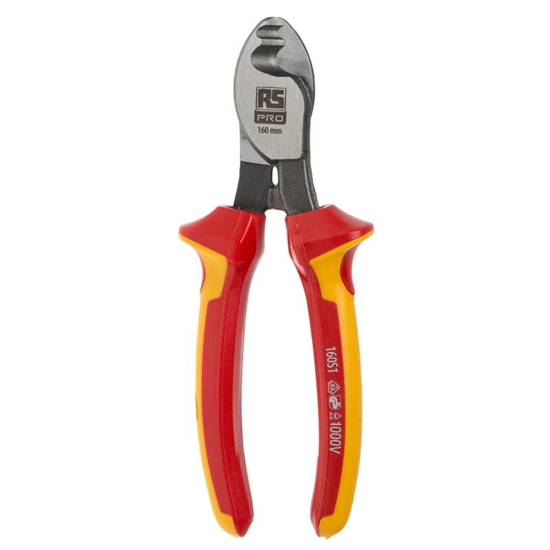 RS PRO VDE/1000V Approved Flush Cable Cutter 160 mm, Steel Jaw, 10 mm Cutting Capacity 146-3875