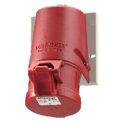 MENNEKES Industrial Socket Wall Mount 32A 400V IP44 Red 5-Pole 