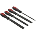 RS PRO 4 Piece 6 Inch Engineers File Set High Carbon Steel Double Cut with Handle Included 146-7305