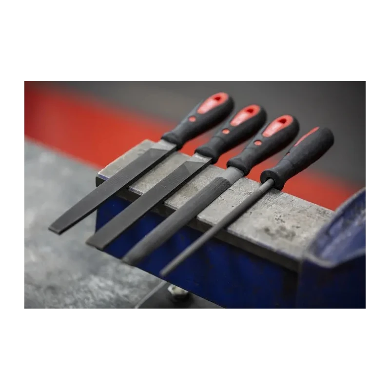 RS PRO 4 Piece 6 Inch Engineers File Set High Carbon Steel Double Cut with Handle Included 146-7305