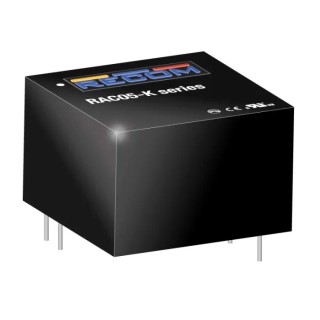 Recom RAC05-15SK Switching Power Supply 15V DC 5W 80-264V AC Through Hole Mount RAC05-K
