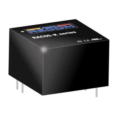 Recom RAC05-15SK Switching Power Supply 15V DC 5W 80-264V AC Through Hole Mount RAC05-K