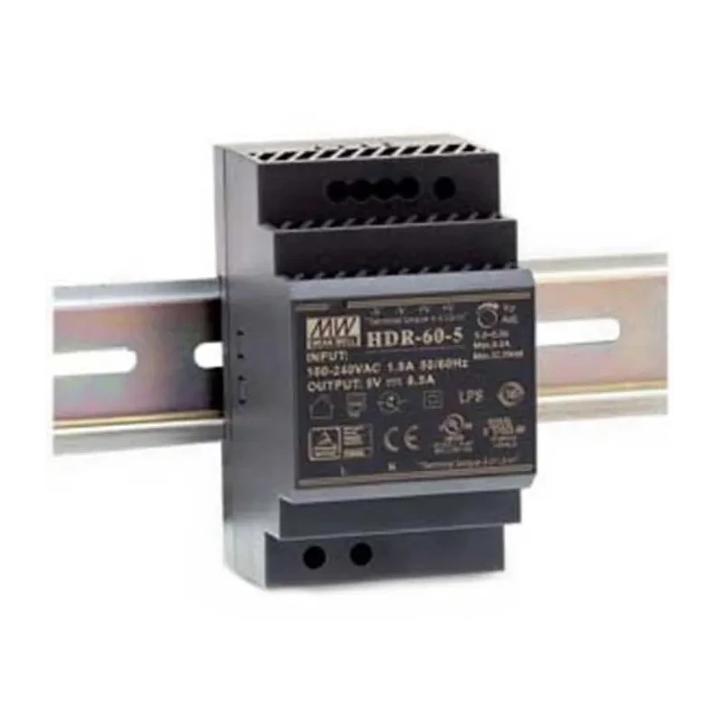 MEAN WELL HDR Switched Mode DIN Rail Power Supply 1-Phase AC/DC Input 85-370V, 15V DC, 4A Output, 60W HDR-60-15
