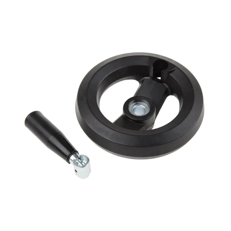 RS PRO Black Fibreglass Reinforced Technopolymer Fold Down Handle Spoked Hand Wheel 126 mm Diameter 161-2006