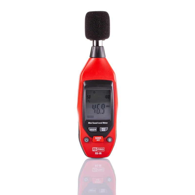 RS PRO RS-95 Sound Level Meter 35 dB to 130 dB 8 kHz Bluetooth Enabled 9V Battery Powered 155-8902