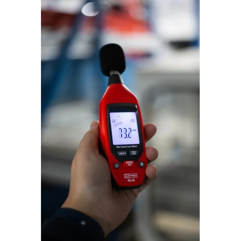 RS PRO RS-95 Sound Level Meter 35 dB to 130 dB 8 kHz Bluetooth Enabled 9V Battery Powered 155-8902