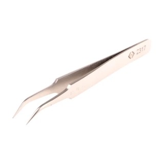 CK 105mm Stainless Steel Bent Fine ESD Safe Tweezer T2317