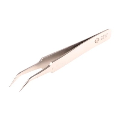 CK 105mm Stainless Steel Bent Fine ESD Safe Tweezer T2317