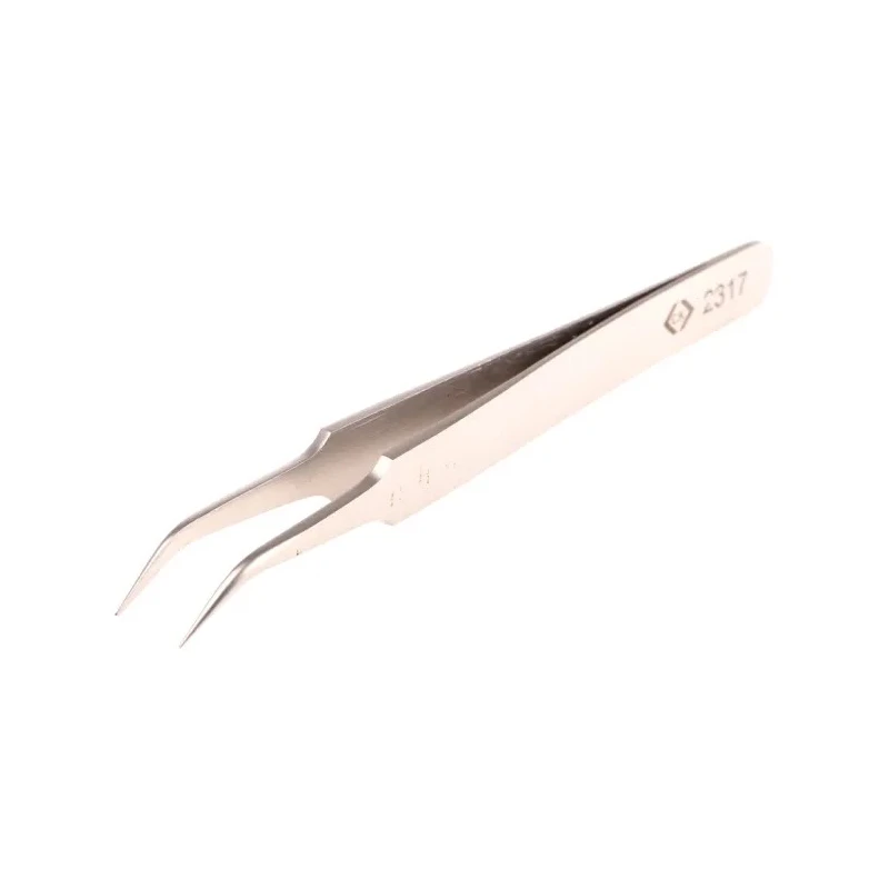 CK 105mm Stainless Steel Bent Fine ESD Safe Tweezer T2317