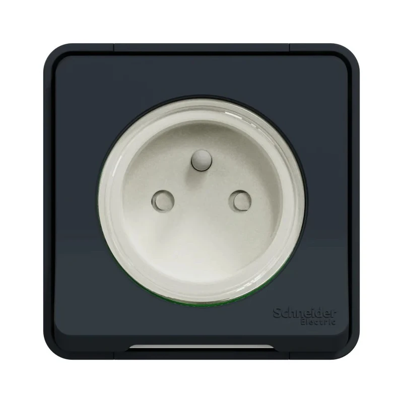 Schneider Electric 16A Grey 1 Gang Plug Socket Mureva Styl Indoor & Outdoor, Type E - French MUR35031