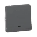 Schneider Electric Grey Push Button Light Switch, 1 Gang, Mureva Styl Series, LED Illumination, 10A, 250V MUR35127
