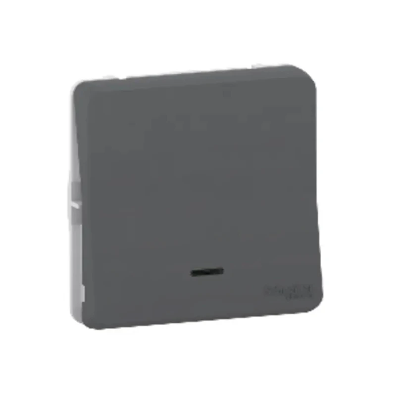 Schneider Electric Grey Push Button Light Switch, 1 Gang, Mureva Styl Series, LED Illumination, 10A, 250V MUR35127