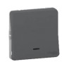 Schneider Electric Grey Push Button Light Switch, 1 Gang, Mureva Styl Series, LED Illumination, 10A, 250V MUR35127