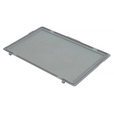 RS PRO Black Grey Polypropylene Storage Box Lid Hinged 16 mm x 600 mm x 400 mm 163-1901