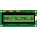 Fordata LCD Graphic Display 1 Row By 16 Characters, Green Yellow Illumination, 65x14 mm Viewing Area FC1601E01-RNNYBW-66SE
