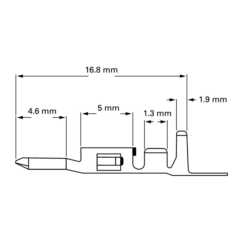 TE Connectivity VAL-U-LOK Series Male Crimp Terminal 26 AWG Min Wire 22 AWG Max Wire 9A Current 1586316-1