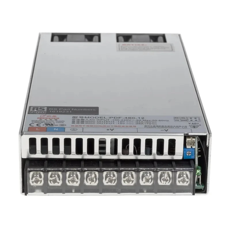 RS PRO Switching Power Supply 12V DC 480W Universal Input 90-264V AC Chassis Mount Model 161-8231