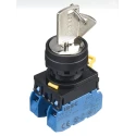 Idec Key Switch, DPST 3-Way Straight Key, Spring Return, IP65, Screw Terminal, 45° Key Index Angle 