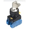 Idec Key Switch, DPST 3-Way Straight Key, Spring Return, IP65, Screw Terminal, 45° Key Index Angle