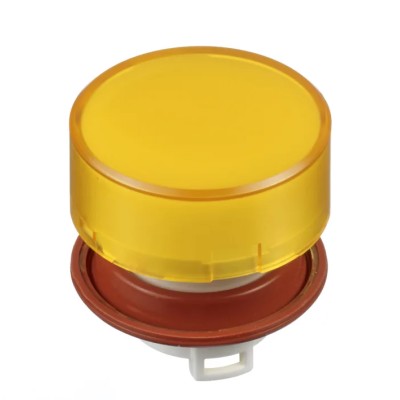 Idec Yellow Momentary Push Button Head, 22 mm Cutout Diameter, IP20, Plastic, Round HW1A-L2Y