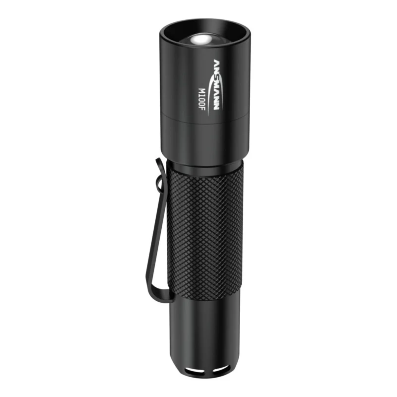 Ansmann Aluminium LED Torch Black 115 Lumens, Spot and Flood Beam, IP54, 104.3 mm Length 1600-0170-520