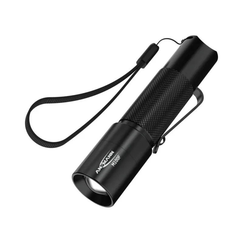 Ansmann Aluminium LED Torch Black 115 Lumens, Spot and Flood Beam, IP54, 104.3 mm Length 1600-0170-520