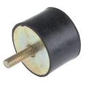 RS PRO M12 Anti-Vibration Mount Male to Female Bobbin Cylindrical 313.06 kg Compression Load, 70 mm OD, 50 mm Height 171-2611
