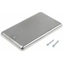 MK Electric Stainless Steel White 2 Gang Blanking Plate 86mm Width K3329BSS