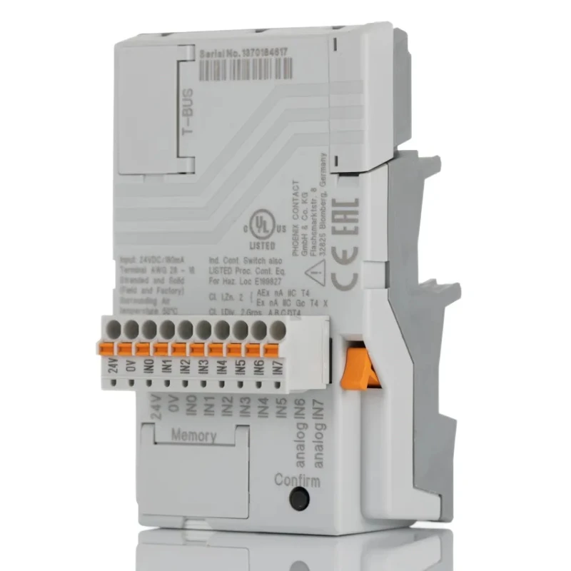 Phoenix Contact PLC-V8C/PT-24DC/BM2 Series Controller, 24V DC Input, 16 Plug-In Connections, Compact 50x48.5x82.5mm 2907446