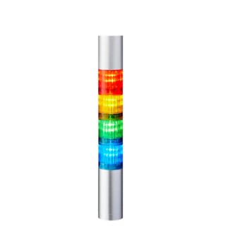Patlite Signal Tower LR4 Series Amber, Blue, Clear, Green, Red, White 4 Lights 24V DC Pole Mount LR4-402PJNW-RYGB