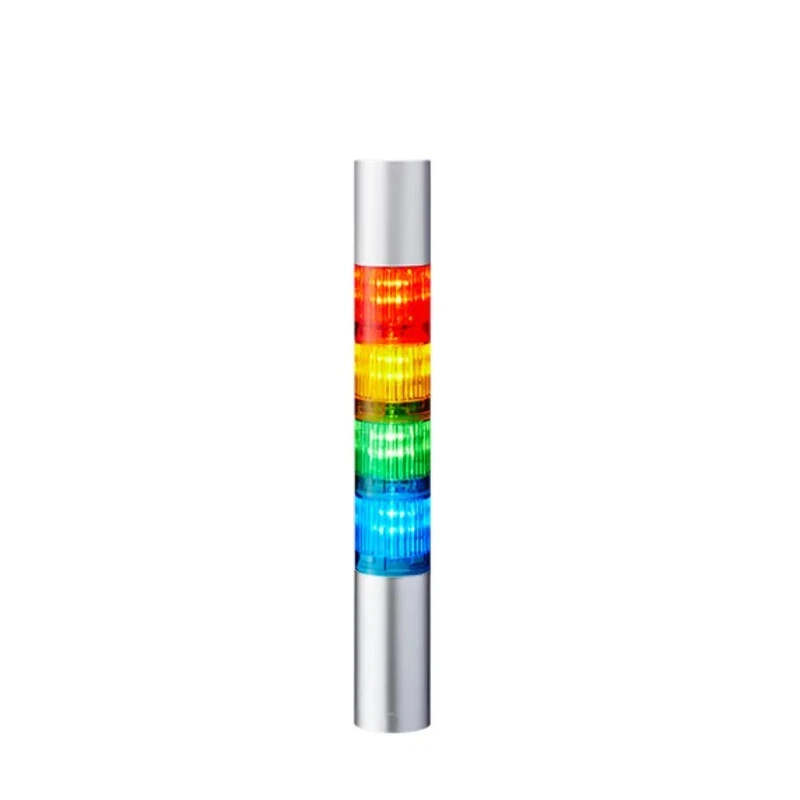 Patlite Signal Tower LR4 Series Amber, Blue, Clear, Green, Red, White 4 Lights 24V DC Pole Mount LR4-402PJNW-RYGB