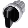 Siemens SIRIUS ACT 3SU10 Series 3 Position Illuminated Selector Switch Head, 22 mm Cutout, Black Handle 3SU1052-2BL10-0AA0
