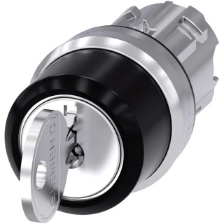 Siemens SIRIUS ACT 3-position Key Switch Head, Latching, 22 mm Cutout 3SU1050-4BL01-0AA0