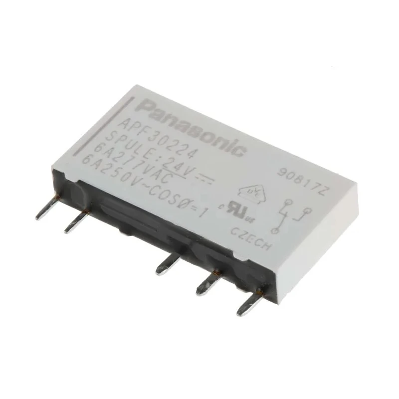 Panasonic Power Relay PCB Mount SPDT Contact Configuration 24V DC Coil 6A Switching Current APF30224
