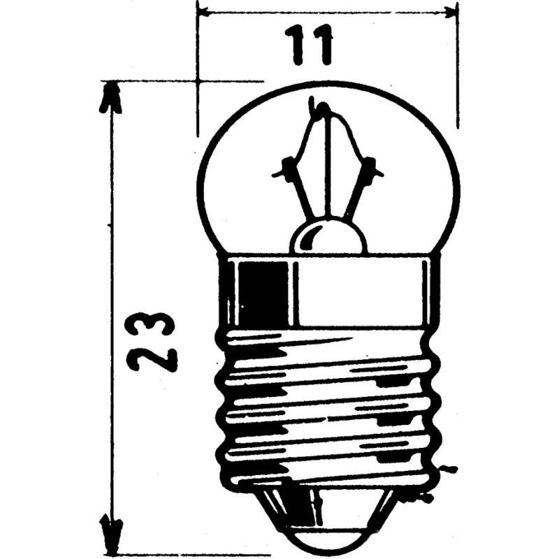 Orbitec E10 Indicator Light Clear, 3.5V, 200mA, 11mm Diameter, 23mm Length E3646