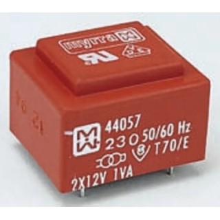 Myrra 24 V AC 2 Output Through Hole PCB Transformer, EN 61558-2-6, 1.5 VA 44096