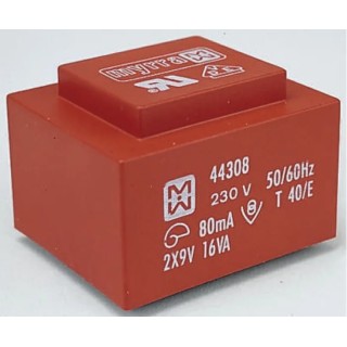 Myrra 15 V ac 2 Output Through Hole PCB Transformer 16 VA 44310