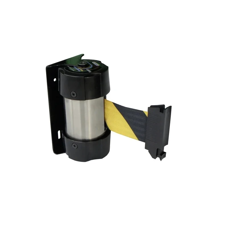 RS PRO Yellow and Black Strap Post Retractable Barrier Polyester Tape 2m 174-5987