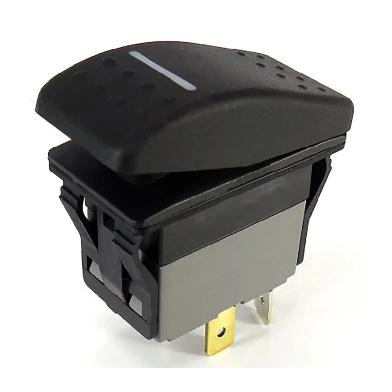 RS PRO Illuminated DPDT Rocker Switch On-Off-On Panel Mount Quick Connect Terminals Model 174-8352