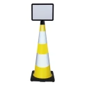 RS PRO Weighted Yellow 900 mm Polyvinyl Chloride Safety Cone 174-5963