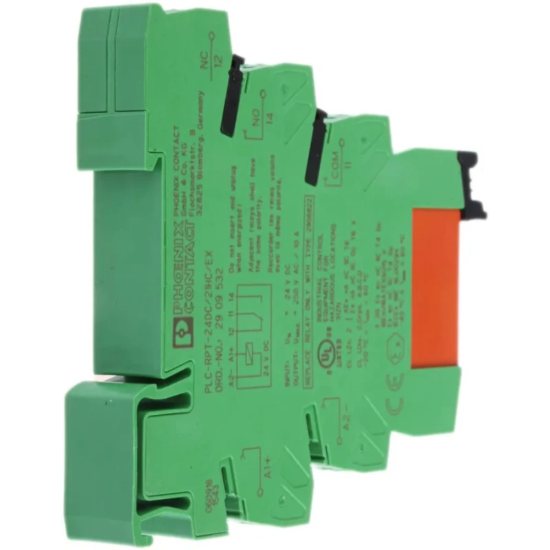 Phoenix Contact Electromechanical Interface Relay DIN Rail Mount 24V DC Coil SPDT 18mA PLC-RPT-24DC/21HC/EX 2909532