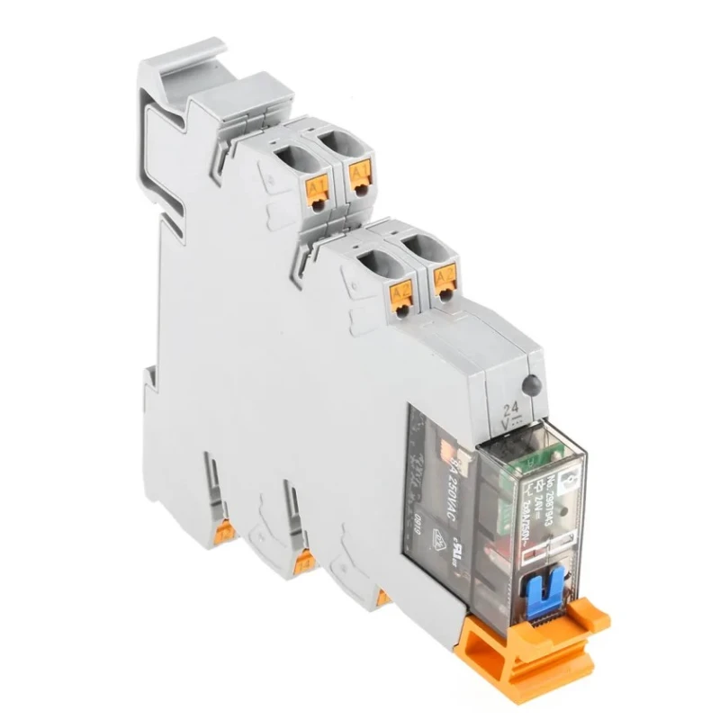 Phoenix Contact Electromechanical Interface Relay, DIN Rail Mount, 24V DC Coil, DPDT, 18mA Coil Current, Model 2910519