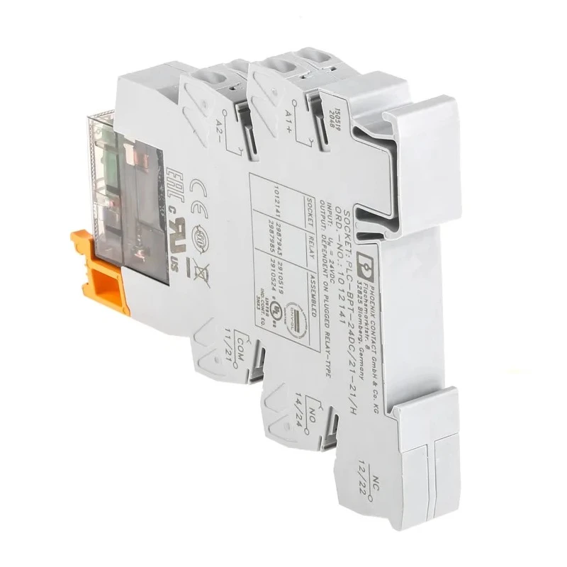 Phoenix Contact Electromechanical Interface Relay, DIN Rail Mount, 24V DC Coil, DPDT, 18mA Coil Current, Model 2910519